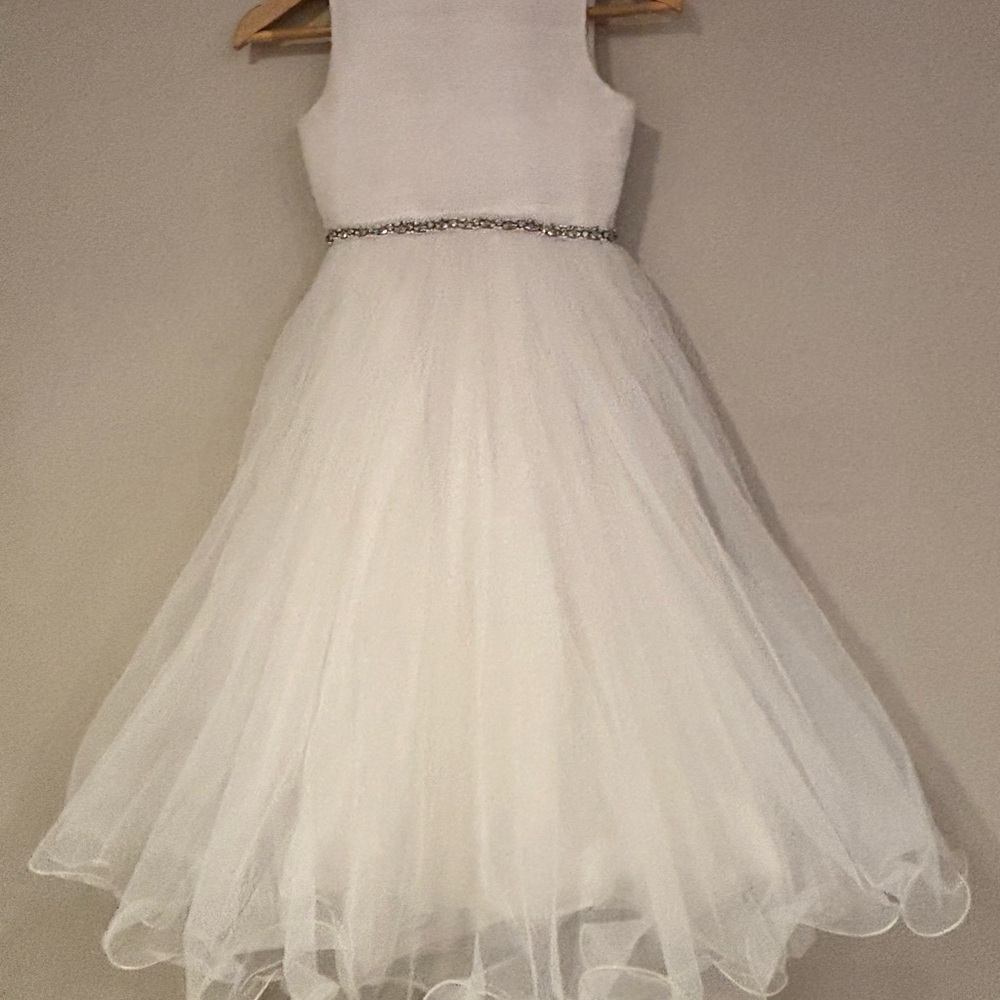 Joan Calabrese White Dress w Beaded Detail